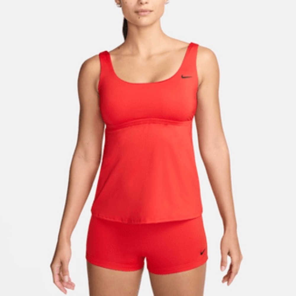 NWT Nike Tankini Women's Swimsuit Swim Top Red NESSA224 Size S or XL